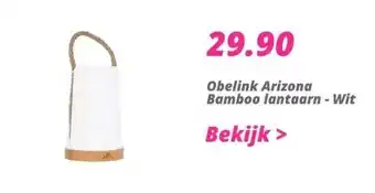 Obelink Obelink arizona bamboo lantaarn - wit aanbieding