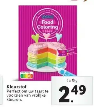 Lidl Kleurstof perfect om uw taart te voorzien van vrolijke kleuren. aanbieding