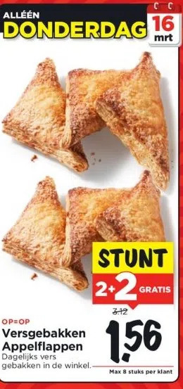 Vomar Voordeelmarkt Versgebakken appelflappen aanbieding