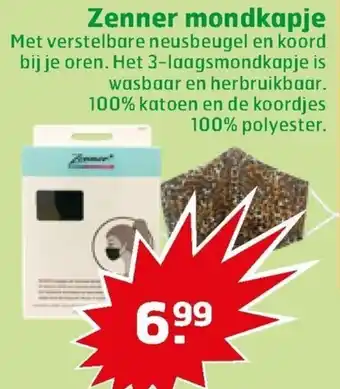 Trekpleister Zenner Mondkapje aanbieding