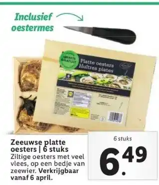 Lidl Zeeuwse platte oesters 6 stuks aanbieding