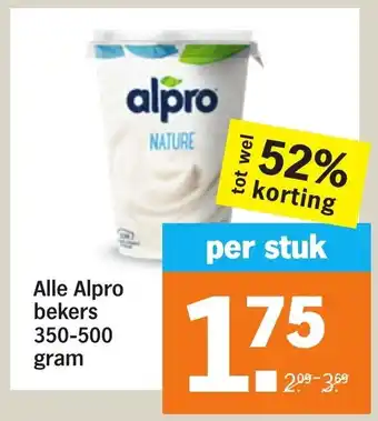 Albert Heijn Alpro bekers aanbieding