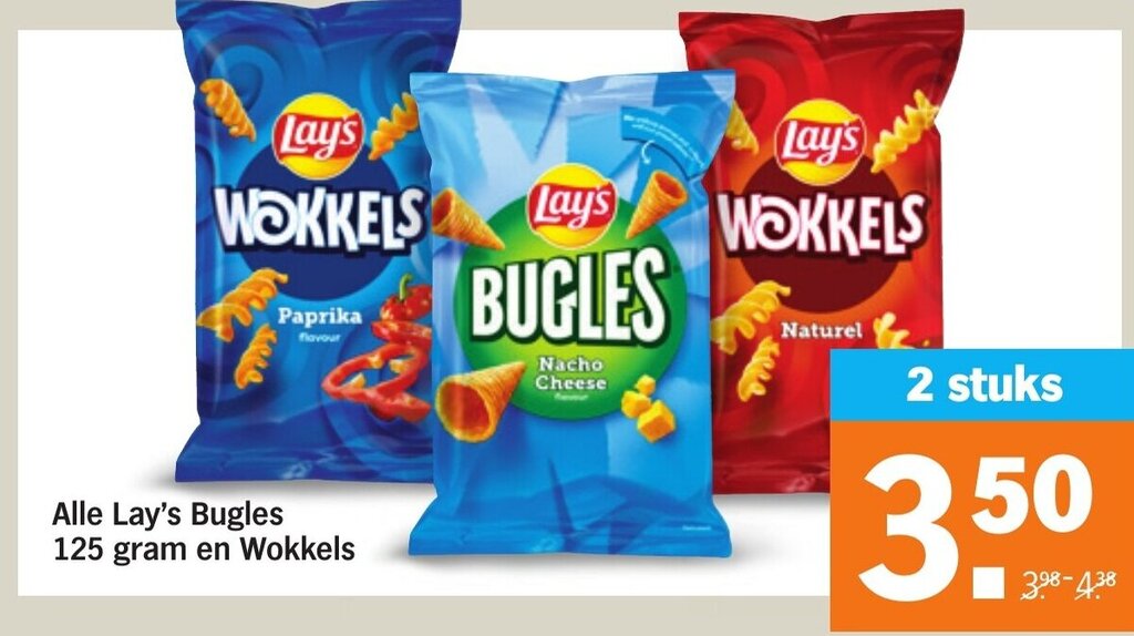 Lay's bugles 125 gram aanbieding bij Albert Heijn
