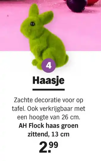 Albert Heijn Ah flock haas groen zittend, 13 cm aanbieding