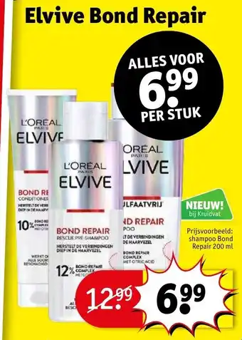 Kruidvat L'Oreal elvive shampoo bond repair 200 ml aanbieding