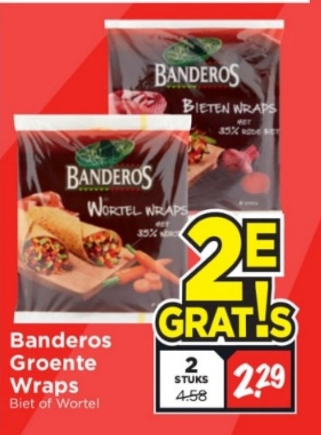 Banderos groente wraps aanbieding bij Vomar
