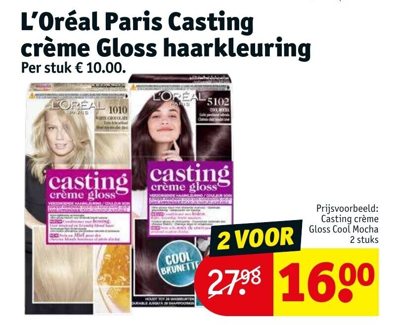 L'Oreal paris casting creme gloss cool mocha aanbieding bij Kruidvat