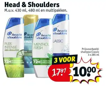 Kruidvat Head & Shoulders shampoo classic 3 x 285 ml aanbieding