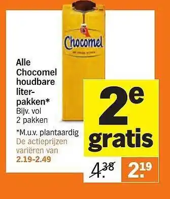 Albert Heijn Alle chocomel houdbare literpakken aanbieding