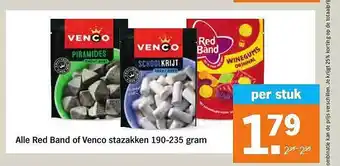 Albert Heijn Alle red band of venco stazakken 190-235 gram aanbieding