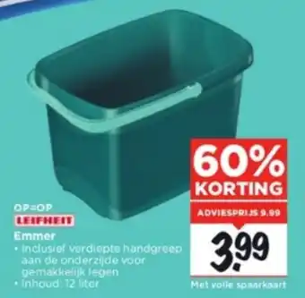 Vomar Voordeelmarkt Leifheit emmer 12 liter aanbieding