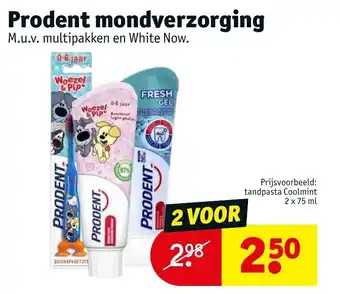 Kruidvat Prodent tandpasta coolmint 2 x 75 ml aanbieding