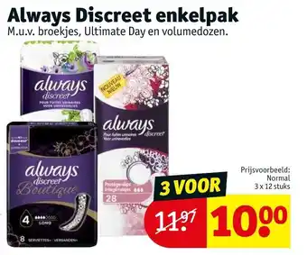 Kruidvat Always normal 3 x 12 stuks aanbieding