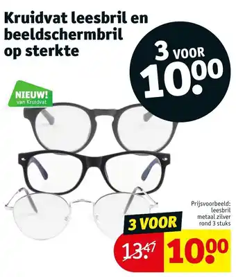 Kruidvat Leesbril metaal zilver rond 3 stuks aanbieding