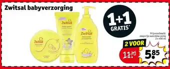 Kruidvat Zwitsal babyverzorging zeepvrije wascreme pomp 2 x 400ml aanbieding