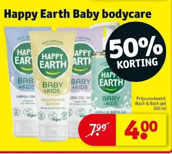 Kruidvat Happy earth baby bodycare wash & bath gel 300ml aanbieding