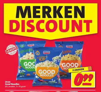 Nettorama Unox Good Noodles 3 x 70 gram aanbieding