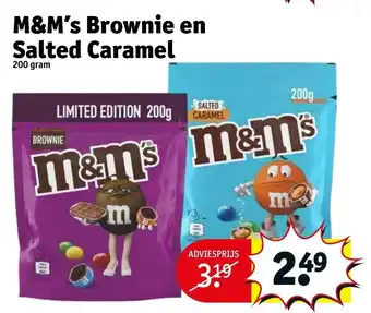 Kruidvat M&M's brownie en salted caramel aanbieding