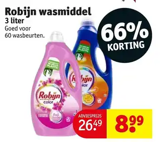 Kruidvat Robijn wasmiddel 3 liter aanbieding