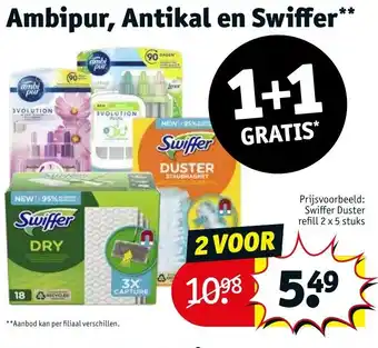 Kruidvat Swiffer duster refill 2 x 5 stuks aanbieding