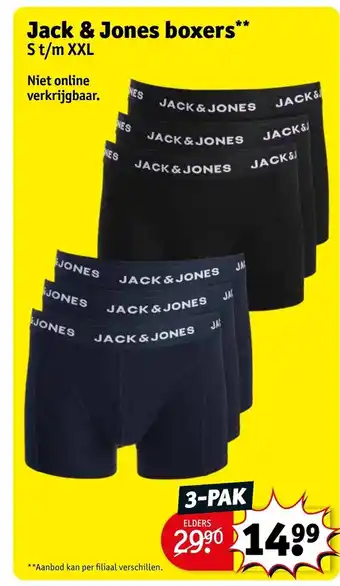 Kruidvat Jack & Jones boxers S t/m XXL 3-pak aanbieding