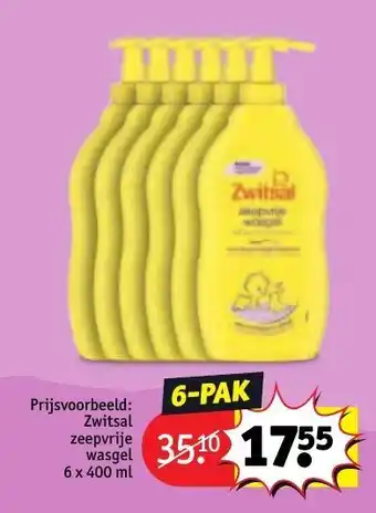 Kruidvat Zwitsal zeepvrije wasgel 6 x 400ml aanbieding