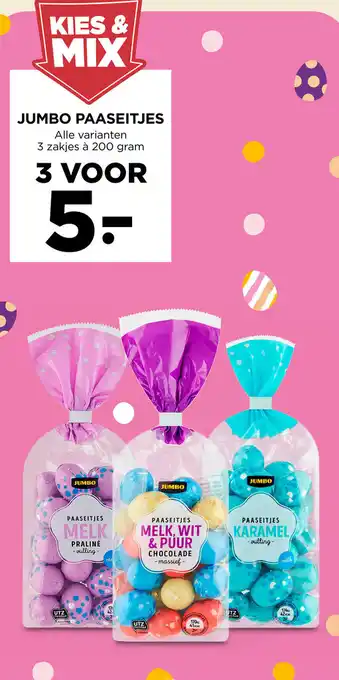 Jumbo Paaseitjes 3 zakjes a 200 gram aanbieding