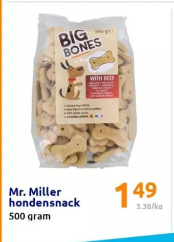 Action Mr. Miller hondensnack 500 gram aanbieding