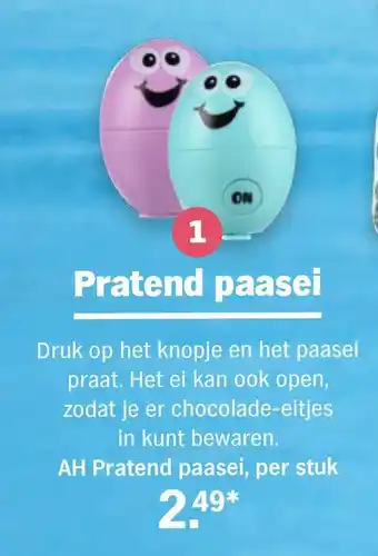 Albert Heijn Ah pratend paasei, per stuk aanbieding