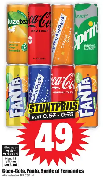 Dirk Coca-cola, fanta, sprite of fernandes aanbieding