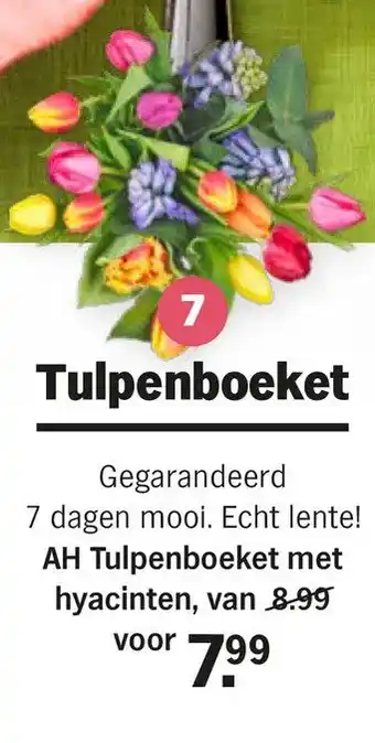 Albert Heijn Ah tulpenboeket met hyacinten aanbieding