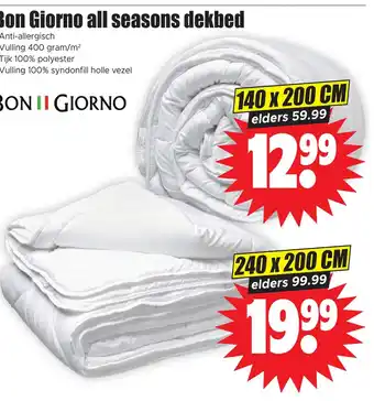 Dirk Bon giorno all seasons dekbed aanbieding