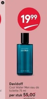Etos Davidoff cool water men eau de toilette 75 ml aanbieding