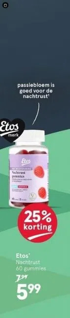 Etos Etos nachtrust 60 gummies aanbieding
