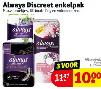 Kruidvat Always discreet enkelpak aanbieding