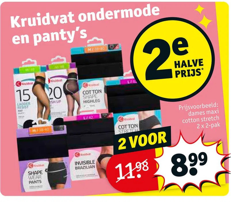 Kruidvat ondermode en panty's aanbieding bij Kruidvat
