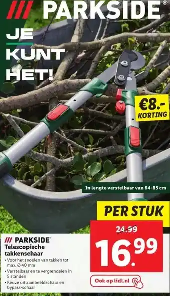 Lidl Iii parkside telescopische takkenschaar aanbieding