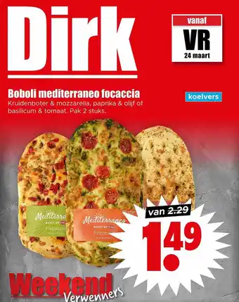 Dirk Boboli mediterraneo focaccia aanbieding