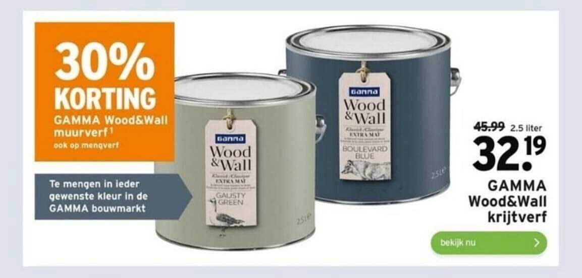 Gamma wood&wall krijtverf aanbieding bij GAMMA