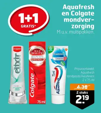 Trekpleister Aquafresh en colgate mondverzorging aanbieding