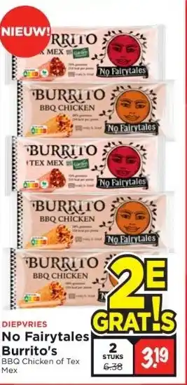 Vomar Voordeelmarkt No fairytales burrito's bbq chicken of tex mex aanbieding