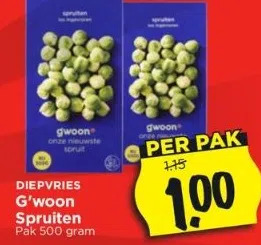 Vomar Voordeelmarkt Diepvries g'woon spruiten aanbieding