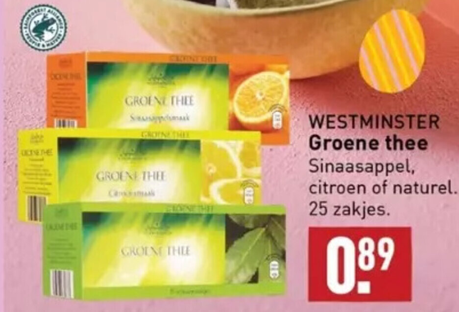 Westminster groene thee aanbieding bij ALDI