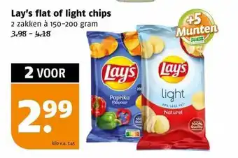 Poiesz Lay's flat of light chips aanbieding