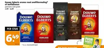 Poiesz Douwe egberts aroma rood snelfiltermaling of koffiebonen aanbieding