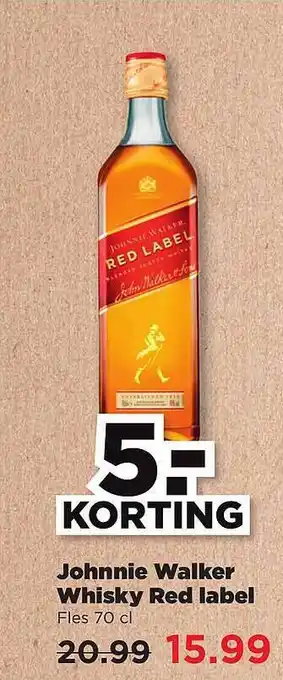 PLUS Johnnie walker whiskey red label aanbieding