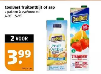 Poiesz Coolbest fruitontbijt of sap aanbieding