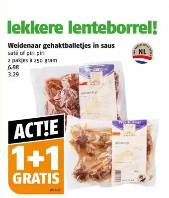 Poiesz Weidenaar gehaktballetjes in saus aanbieding