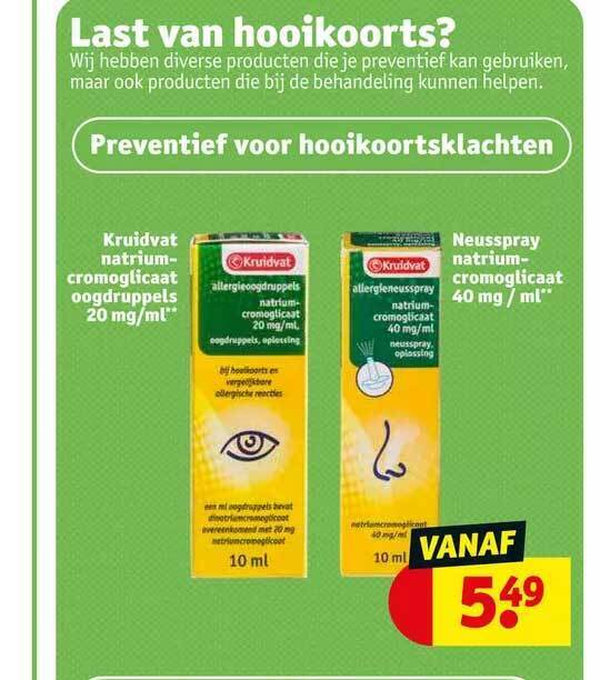 Kruidvat natrium cromoglicaat oogdruppels 20 mgml of neusspray natrium