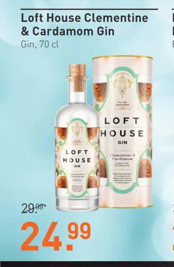 Loft House Clementine & Cardamom Gin 70 cl aanbieding bij Gall & Gall